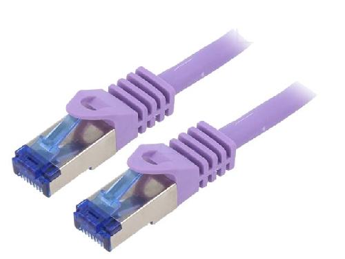 Cable - Adaptateur Reseau - Telephonie Cable reseau RJ45 male S-FTP Cat 6a violet- 1.5m