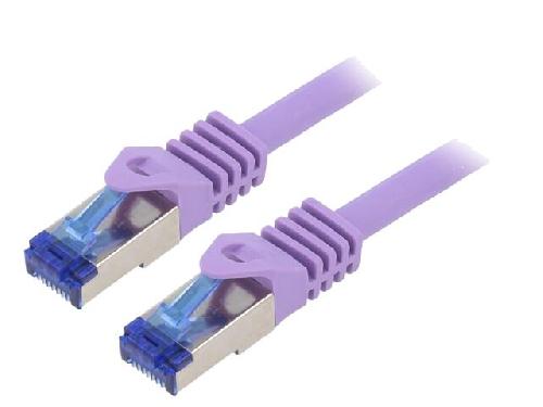 Cable - Adaptateur Reseau - Telephonie Cable reseau RJ45 male S-FTP Cat 6a violet- 1m