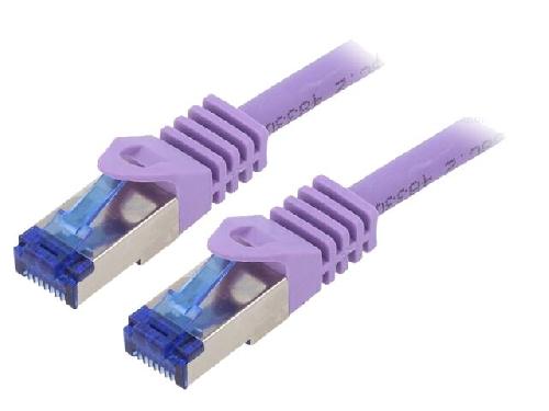 Cable - Adaptateur Reseau - Telephonie Cable reseau RJ45 male S-FTP Cat 6a violet - 3m