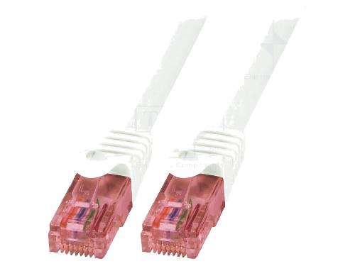Cable - Adaptateur Reseau - Telephonie Cable reseau RJ45 male U-UTP Cat 6 blanc- 1.5m