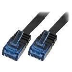 Cable reseau RJ45 male U-UTP Cat 6 noir - 1m - plat