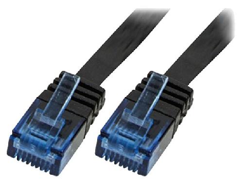 Cable - Adaptateur Reseau - Telephonie Cable reseau RJ45 male U-UTP Cat 6 noir - 1m - plat