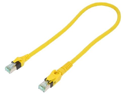 Cable - Adaptateur Reseau - Telephonie Cable reseau RJ45 Prise male SFTP Cat 6 jaune 50cm - 1 prise RJ45 mobile