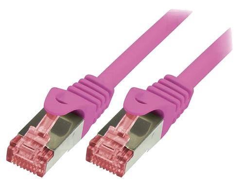 Cable - Adaptateur Reseau - Telephonie Cable reseau rose 10.00m SFTP blinde RJ45 cat6