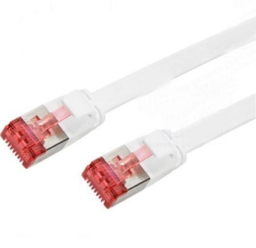 Cable - Adaptateur Reseau - Telephonie Cable RJ45 cat.6 blinde U-FTP 10m plat blanc
