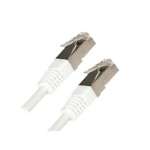 Cable - Adaptateur Reseau - Telephonie Cable RJ45 Cat.6 F-UTP Blinde Droit Blanc 10m