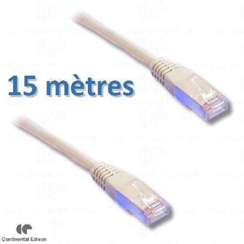 Cable - Adaptateur Reseau - Telephonie Cable RJ45 CONTINENTAL EDISON cat.6 blinde FTP 15m