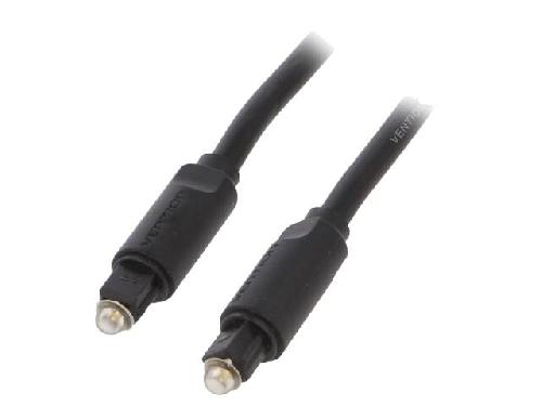 Fibres Optiques Cable- Toslink prise.de deux cotes- 1m- Plaquage- dore- noir