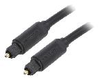 Fibres Optiques Cable- Toslink prise.de deux cotes- 2m- Plaquage- dore- noir