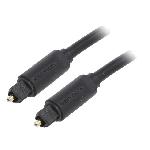 Cable- Toslink prise.de deux cotes- 2m- Plaquage- dore- noir Cable- Toslink prise.de deux cotes- 2m- Plaquage- dore- noir