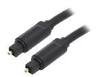 Fibres Optiques Cable- Toslink prise.de deux cotes- 5m- Plaquage- dore- noir