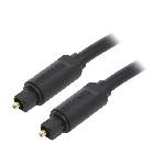 Cable- Toslink prise.de deux cotes- 5m- Plaquage- dore- noir Cable- Toslink prise.de deux cotes- 5m- Plaquage- dore- noir