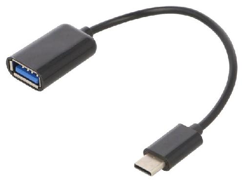 Cable - Connectique Pour Peripherique Cable USB 2.0 A femelle vers USB C male noir OTG 20cm