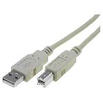 Cable - Connectique Pour Peripherique Cable USB 2.0 A male vers B femelle 3m gris