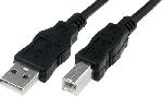 Cable USB 2.0 A vers B - MM - 100cm - Noir