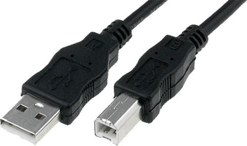 Cable USB 2.0 A vers B - MM - 100cm - Noir