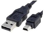 Cable - Connectique Telephone Cable USB 2.0 male USB B mini male 1.5m noir