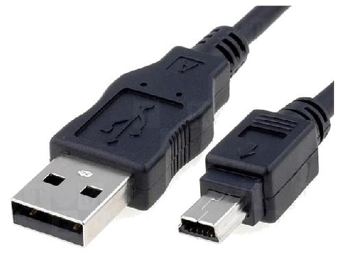 Cable - Connectique Telephone Cable USB 2.0 male USB B mini male 1.5m noir