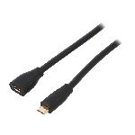 Cable USB 2.0 port USB B micro USB B micro prise male 200cm - Noir