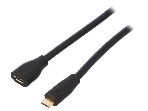 Cable - Connectique Telephone Cable USB 2.0 port USB B micro USB B micro prise male 500cm - Noir