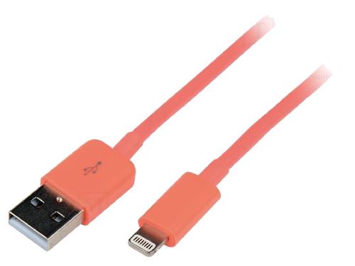 Cable - Connectique Telephone Cable USB 2.0 prise Lightning USB A male 100cm - Rose