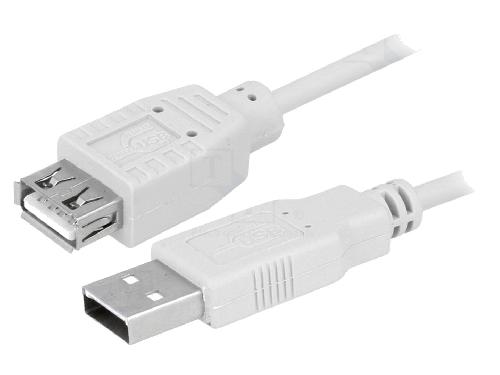 Cable - Connectique Telephone Cable USB 2.0 USB A femelle USB A male 300cm - Gris