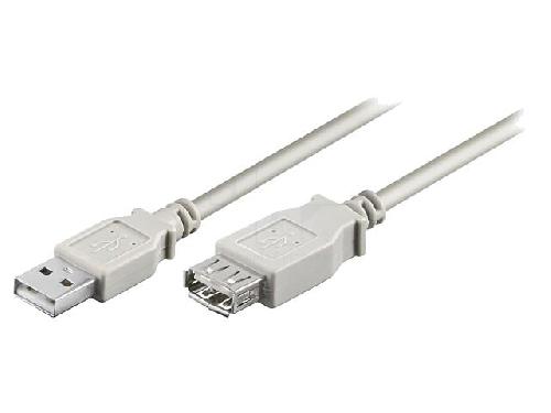 Cable - Connectique Telephone Cable USB 2.0 USB A femelle USB A prise male 1.8m - Gris