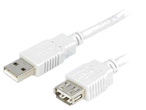 Cable - Connectique Pour Peripherique Cable USB 2.0 USB A femelle USB A prise male 3m - Gris clair