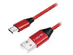 Cable - Connectique Telephone Cable USB 2.0 USB A male USB B micro male 0.3m - Rouge