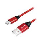 Cable USB 2.0 USB A male USB B micro male 0.3m - Rouge