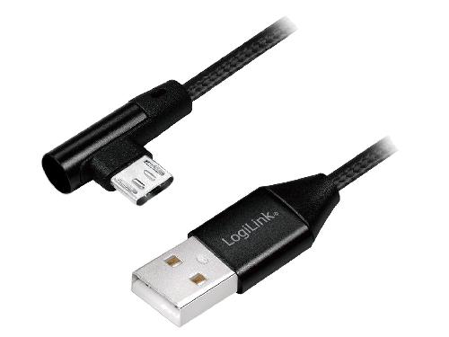 Cable - Connectique Pour Peripherique Cable USB 2.0 USB A male USB B micro male angulaire 0.3m - Noir