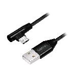 Cable USB 2.0 USB A male USB B micro prise male angulaire 1m - Noir