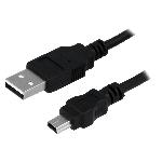 Cable USB 2.0 USB A male USB B mini prise male 1.8m - Noir