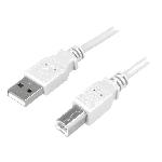 Cable USB 2.0 USB A male USB B prise male 500cm - Gris