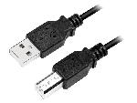 Cable - Connectique Telephone Cable USB 2.0 USB A male USB B prise male 500cm - Noir