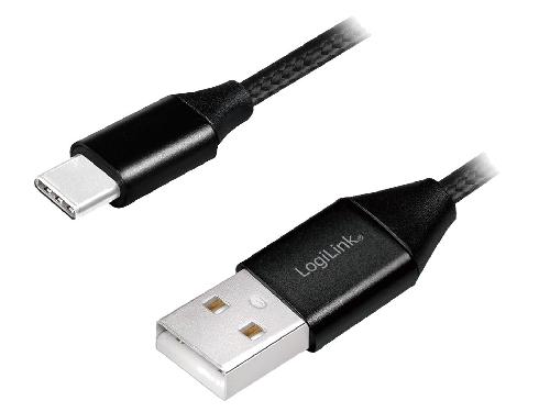 Cable - Connectique Telephone Cable USB 2.0 USB A male USB C male 1m - Noir