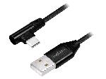 Cable - Connectique Pour Peripherique Cable USB 2.0 USB A male USB C prise male angulaire 0.3m - Noir