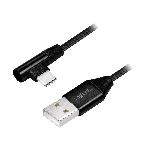 Cable USB 2.0 USB A male USB C prise male angulaire 1m - Noir