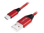Cable - Connectique Telephone Cable USB 2.0 USB A male vers USB C male 100cm - Rouge