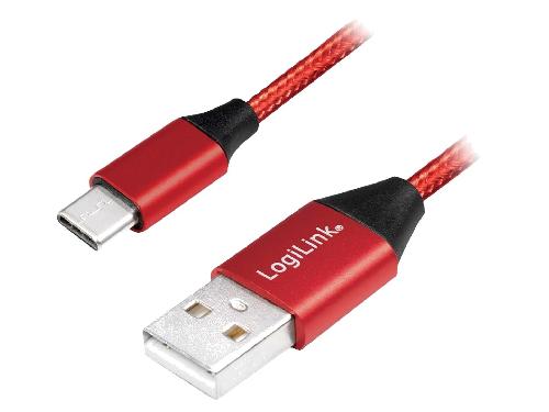 Cable - Connectique Telephone Cable USB 2.0 USB A male vers USB C male 100cm - Rouge
