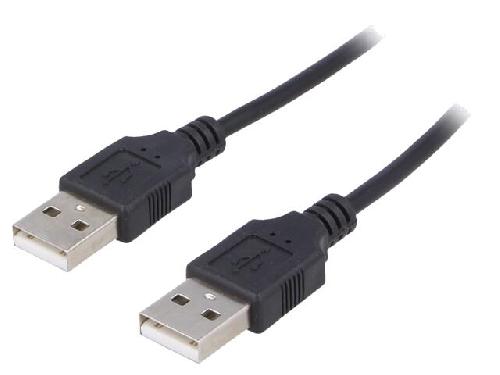 Cable - Connectique Pour Peripherique Cable- USB 2.0- USB A prise.de deux cotes- nickele- 1.8m- noir
