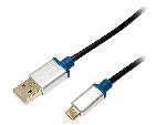 Cable - Connectique Telephone Cable USB 2.0 USB A prise male USB B micro prise male 1m - Noir