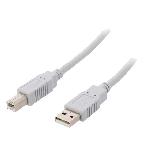 Cable USB 2.0 USB A prise male USB B prise male 2m - Gris clair