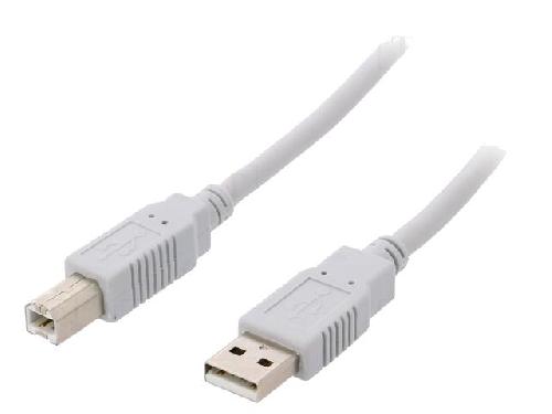 Cable - Connectique Telephone Cable USB 2.0 USB A prise male USB B prise male 2m - Gris clair