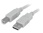 Cable - Connectique Telephone Cable USB 2.0 USB A prise male USB B prise male 5m - Gris clair