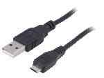 Cable - Connectique Pour Peripherique Cable- USB 2.0- USB A prise.USB B micro prise- nickele- 1m- noir