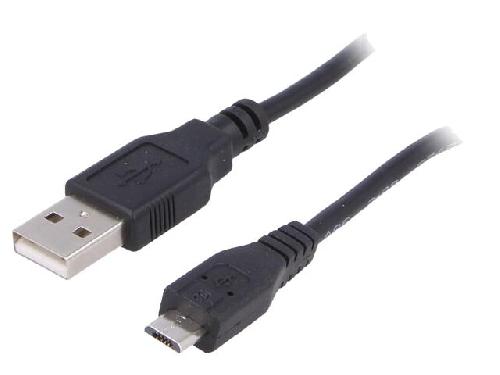 Cable - Connectique Pour Peripherique Cable- USB 2.0- USB A prise.USB B micro prise- nickele- 1m- noir