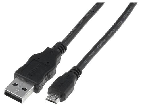 Cable - Connectique Pour Peripherique Cable- USB 2.0- USB A prise.USB B micro prise- nickele- 3m- noir