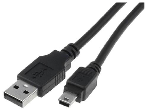 Cable - Connectique Pour Peripherique Cable- USB 2.0- USB A prise.USB B mini prise- nickele- 1.8m- noir