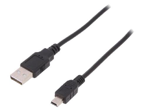 Cable - Connectique Pour Peripherique Cable- USB 2.0- USB A prise.USB B mini prise- nickele- 1.8m- noir